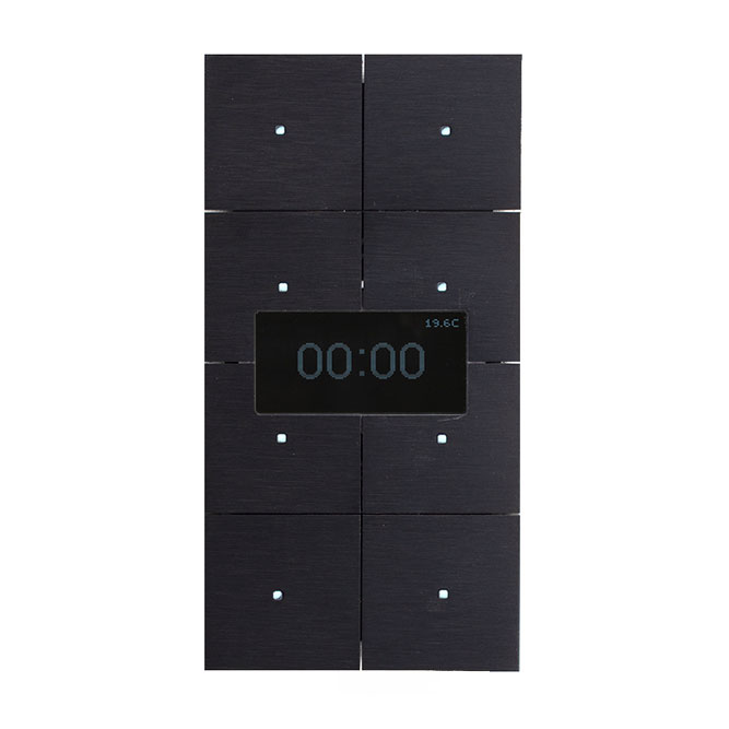 aluminum black 8 button switch with small screen