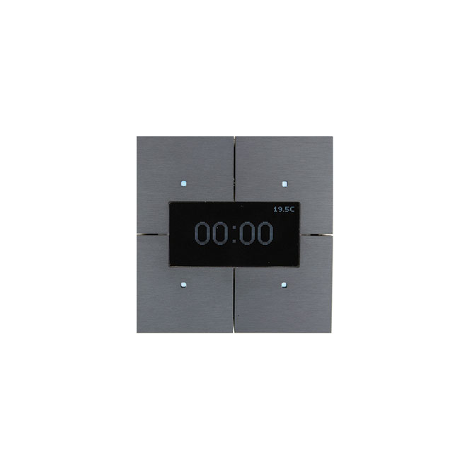 aluminum dark grey 4 button switch with small screen