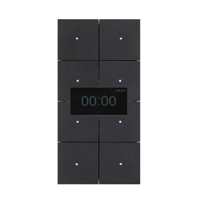 forged aluminum black 8 button switch with small screen