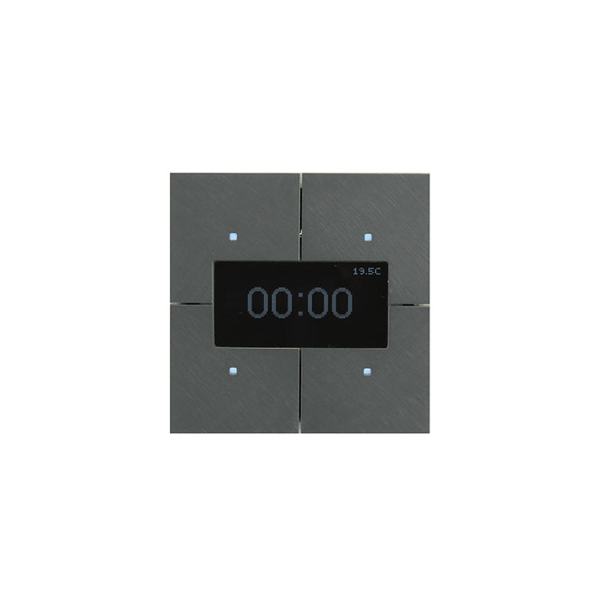 forged aluminum dark grey 4 button switch with screen