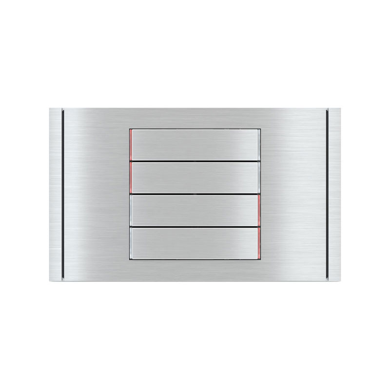 Aluminium four button switch