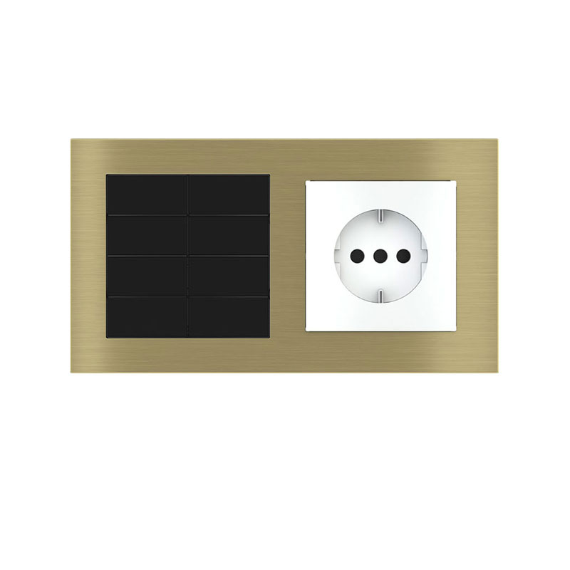brass 8 button switch with socket