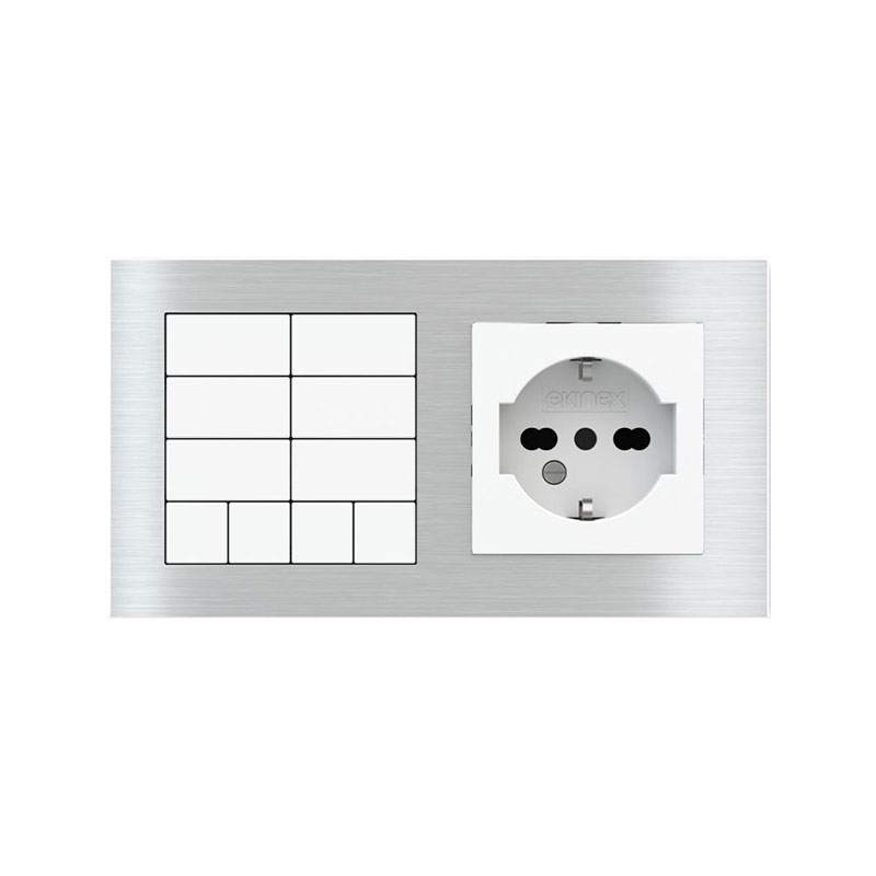 aluminum 10 button switch with socket